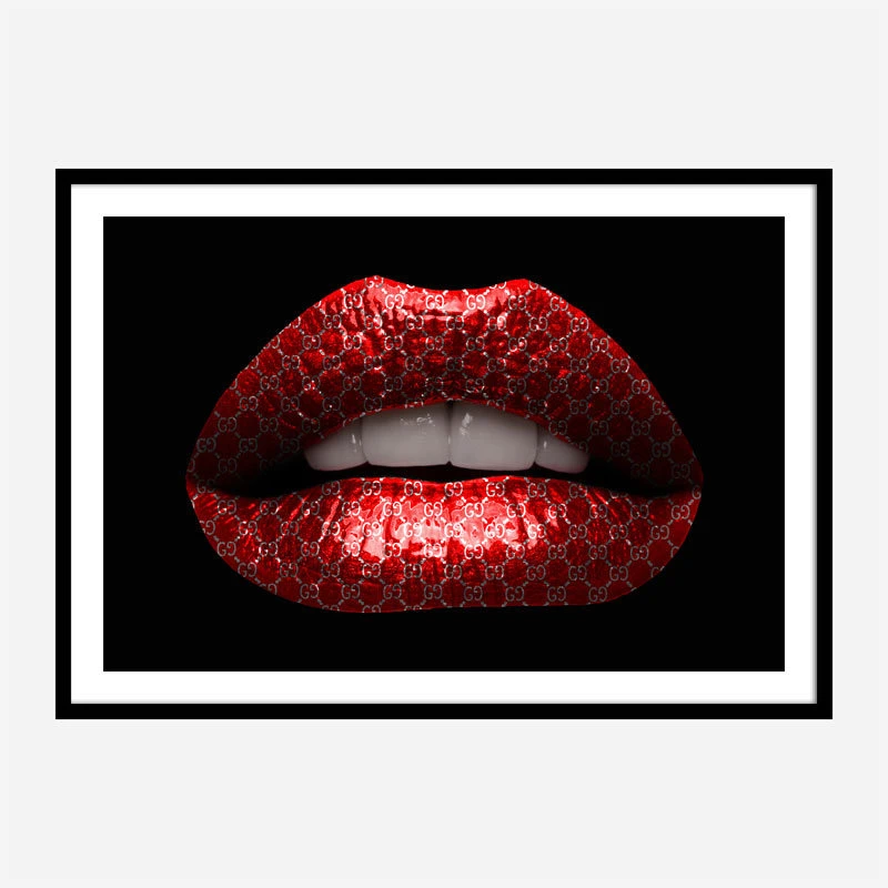 Gucci Red Lips Wall Art