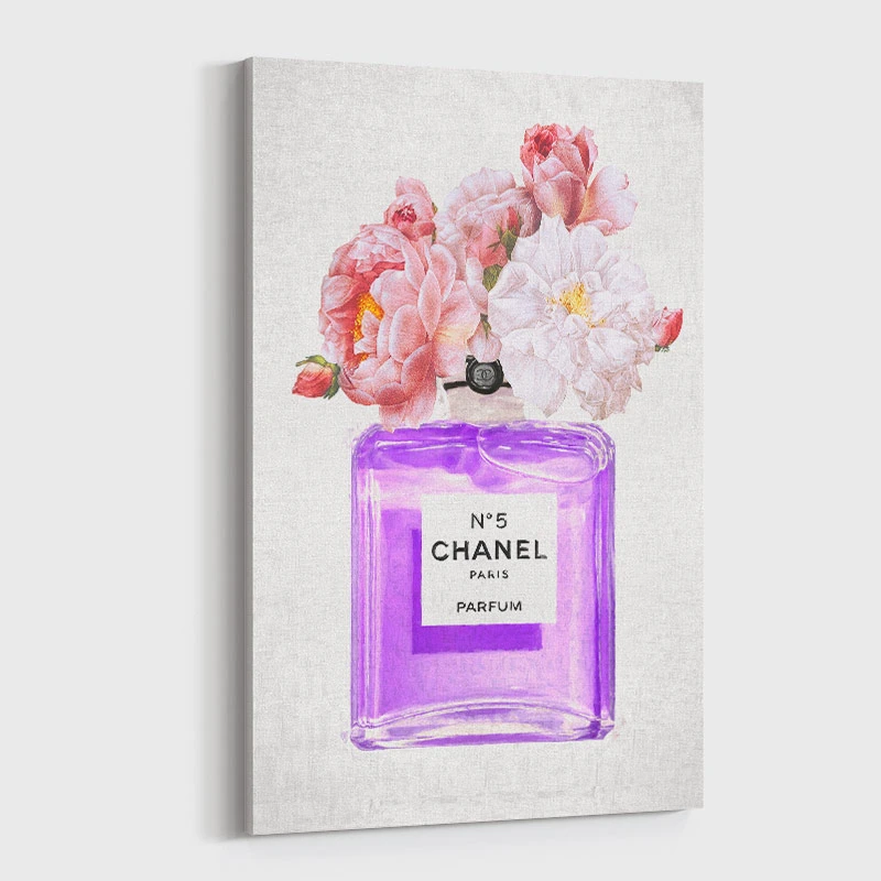 CHANEL N°5 花のアート作品 Chanel No 5 Perfume Flowers in Purple