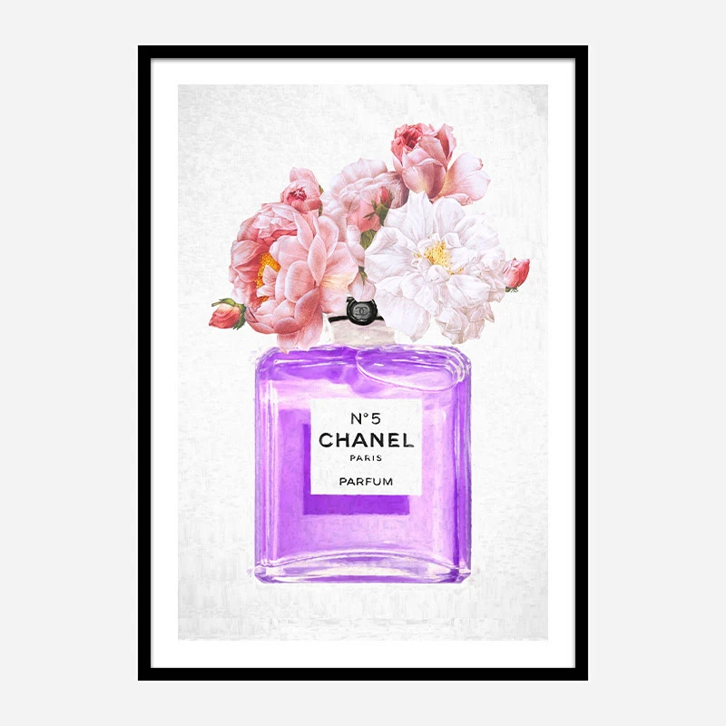 CHANEL N°5 花のアート作品 Chanel No 5 Perfume Flowers in Purple