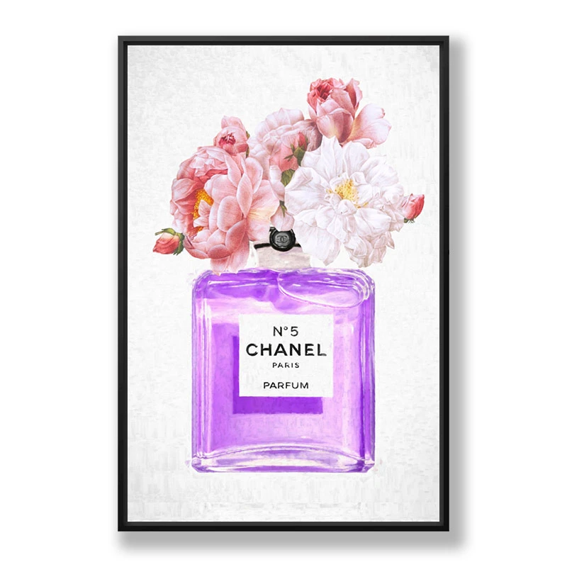 CHANEL N°5 花のアート作品 Chanel No 5 Perfume Flowers in Purple