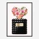 Donna Noir Perfume Heart Flowers Art Print