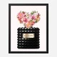 Donna Noir Perfume Heart Flowers Art Print