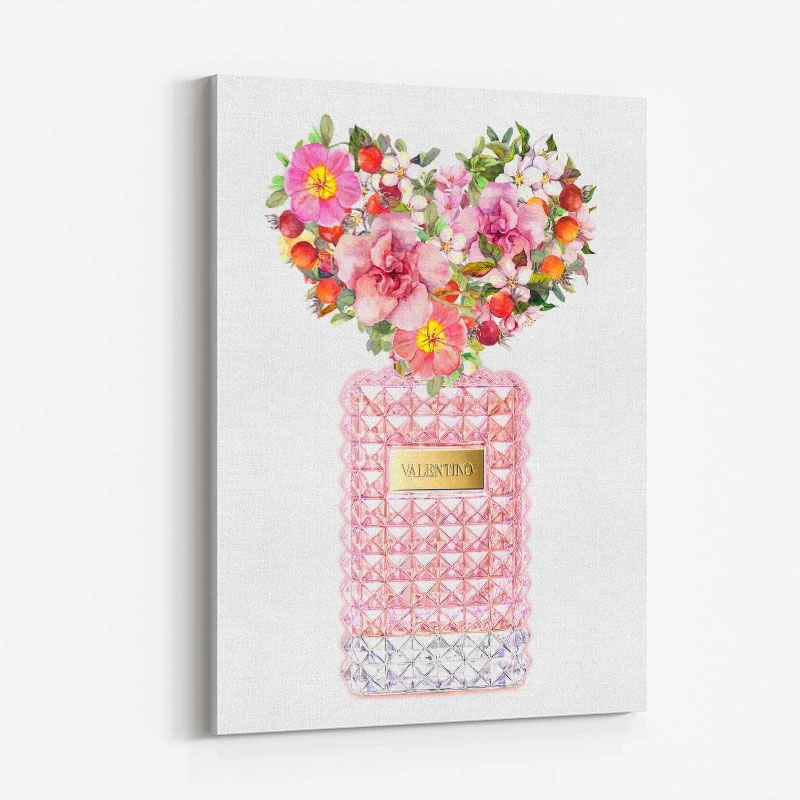 Donna Rosa Perfume Heart Flowers Art Print