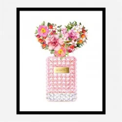 Donna Rosa Perfume Heart Flowers Art Print