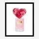 Donna Rosa Perfume Red Heart Flowers Art Print