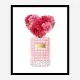 Donna Rosa Perfume Red Heart Flowers Art Print