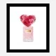 Donna Rosa Perfume Red Heart Flowers Art Print
