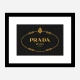Prada Logo Black and Gold Wall Art