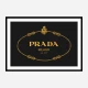 Prada Logo Black and Gold Wall Art