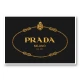 Prada Logo Black and Gold Wall Art