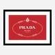 Prada Logo Red and White Wall Art