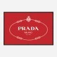 Prada Logo Red and White Wall Art