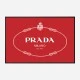 Prada Logo Red and White Wall Art