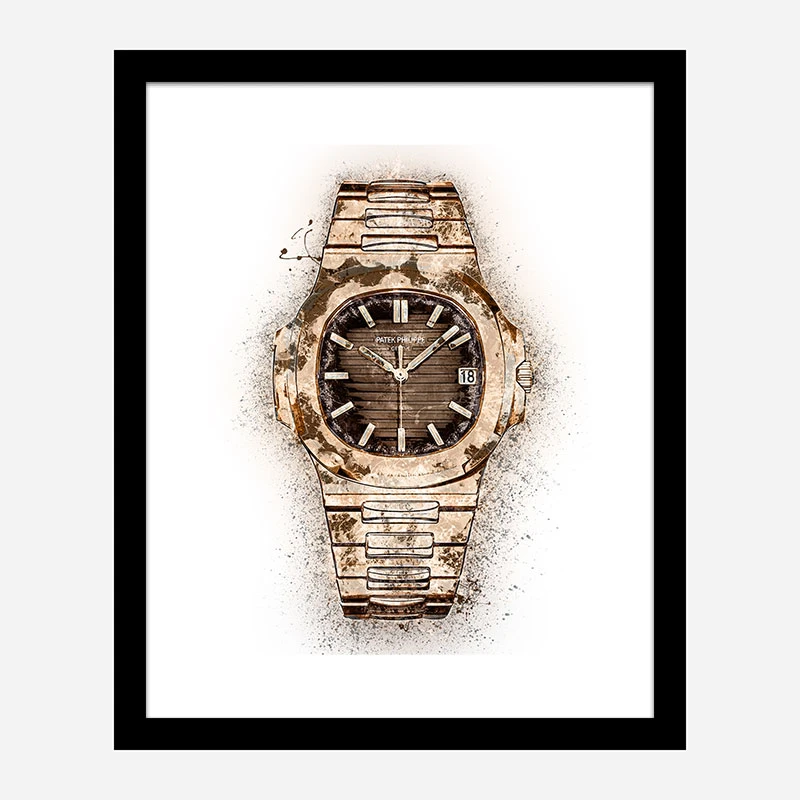 Patek Nautilus Gold Abstract Art Print