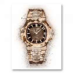 Patek Nautilus Gold Abstract Art Print
