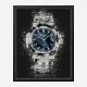 Patek Nautilus On Black Abstract Art Print