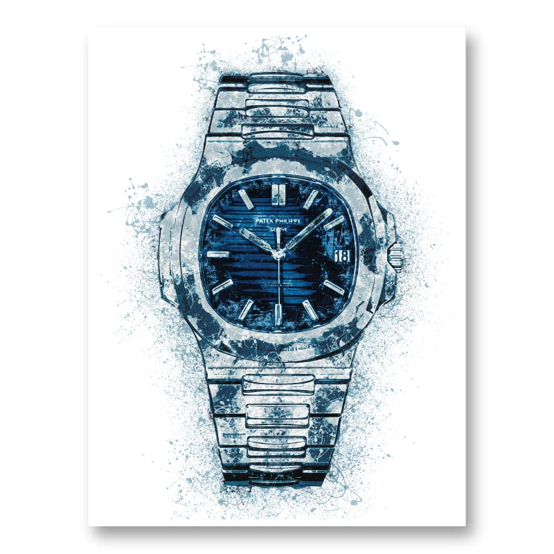 Patek Nautilus Blue Abstract Art Print