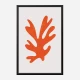 Abstract One Line Leaf Red