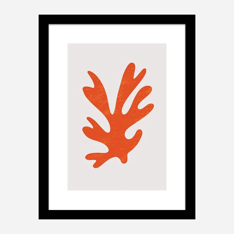 Abstract One Line Leaf Red