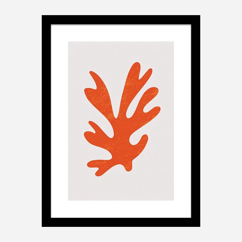 Abstract One Line Leaf Red
