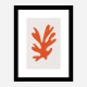 Abstract One Line Leaf Red