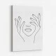 Face Hands Line Art Print