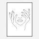 Face Hands Line Art Print