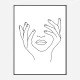 Face Hands Line Art Print