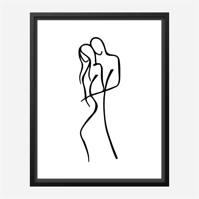 Lovers Line Art Print