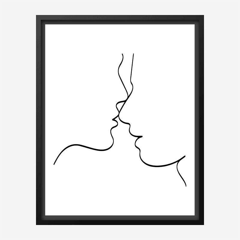 Nearly a Kiss Line Art Print