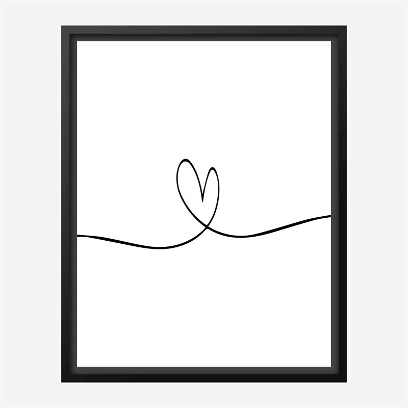 Love Heart Line Art Print
