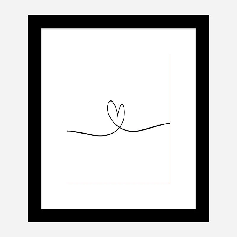 Love Heart Line Art Print