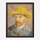 Self-Portrait with a Straw Hat 1887 by Vincent Van Gogh Art Print