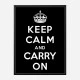 Keep Calm and Carry On Black Art Print