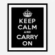 Keep Calm and Carry On Black Art Print