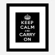 Keep Calm and Carry On Black Art Print