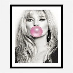 Kate Moss Bubble Gum Art Print