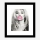 Kate Moss Bubble Gum Art Print