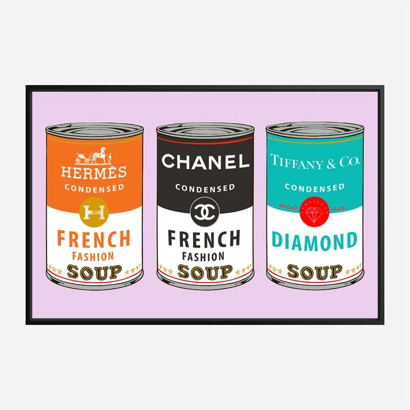 Fashion Soups on Pink Wall Art