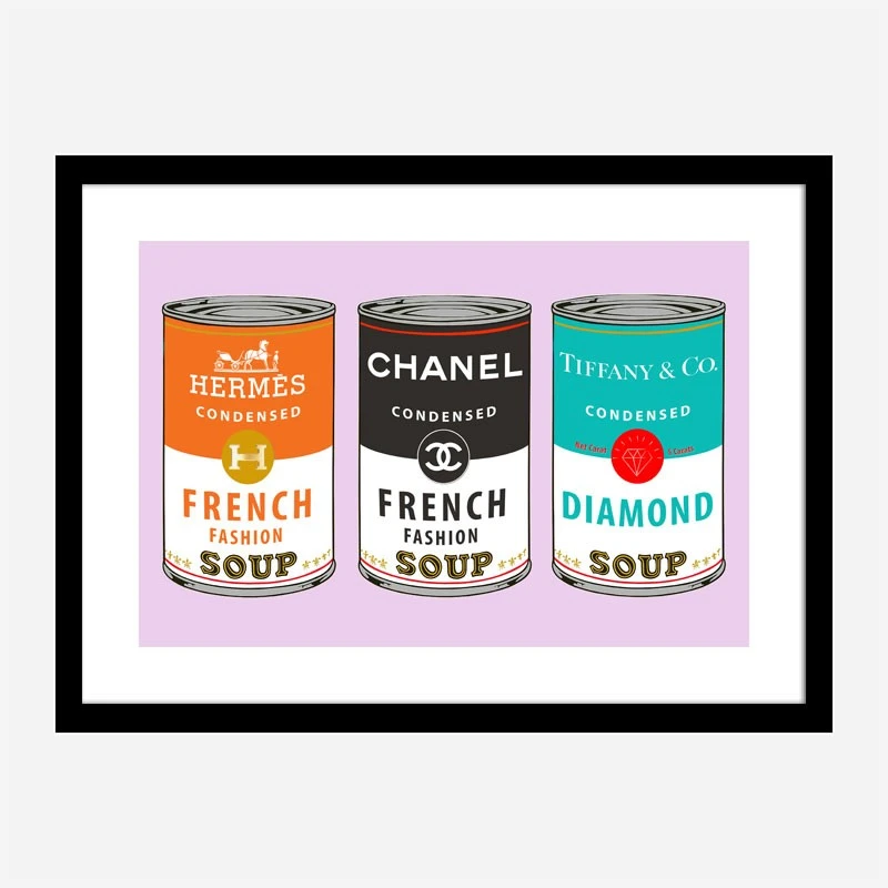 Fashion Soups on Pink Wall Art