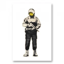 Smiling Copper Banksy Art Print