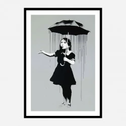  Nola Grey Rain Banksy Art Print