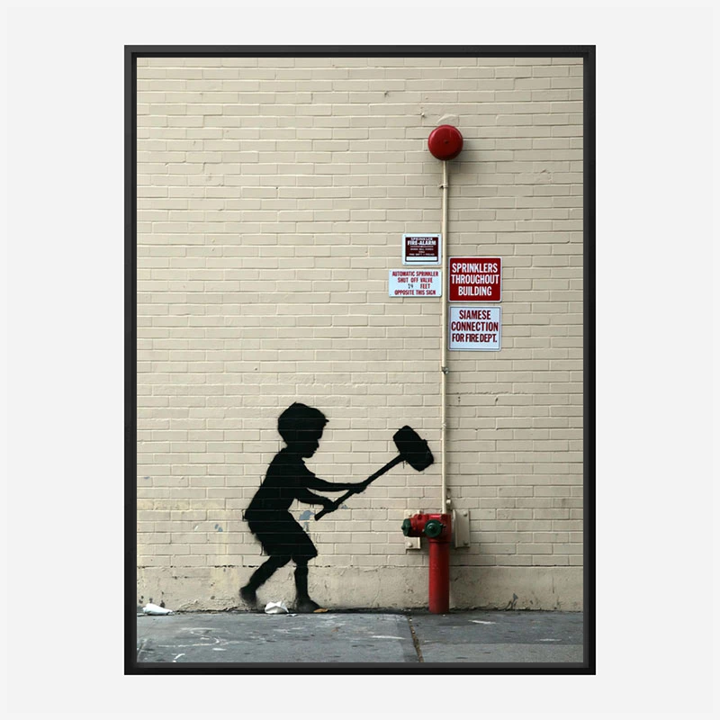 Fire Hydrant Mural by Banksy Art Print