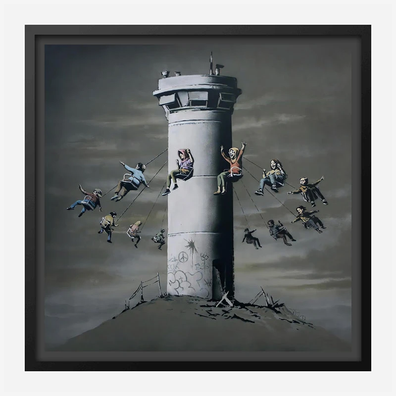 Walled Off Hotel Watchtower Swing by Banksy Art Print