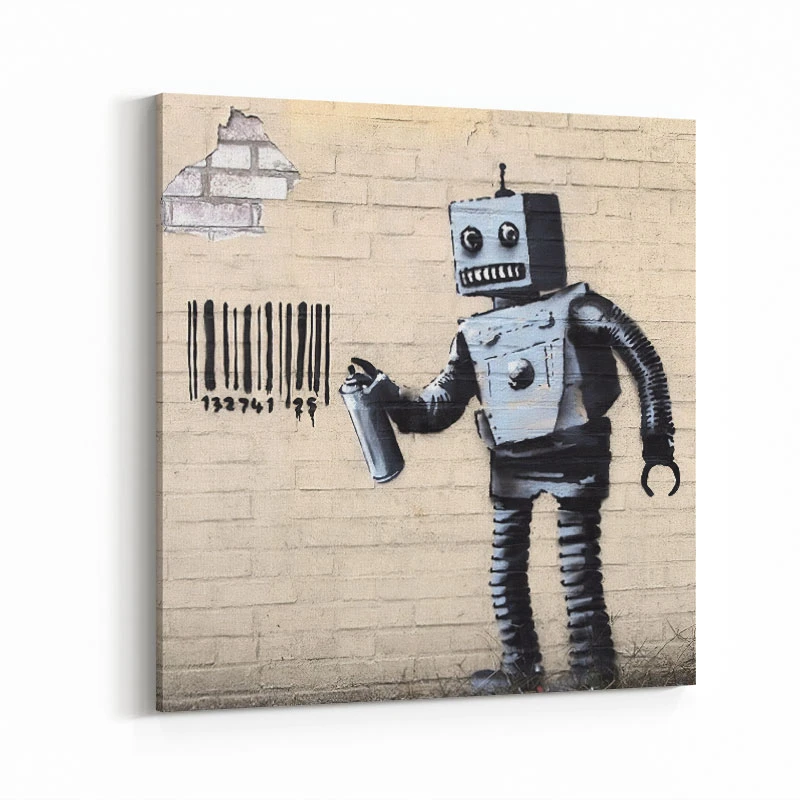 Tagging Robot by Banksy Art Print