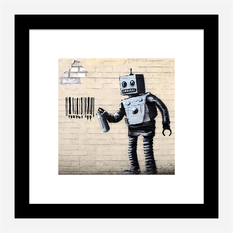 Tagging Robot by Banksy Art Print