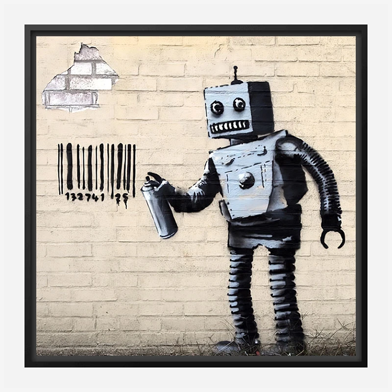Tagging Robot by Banksy Art Print