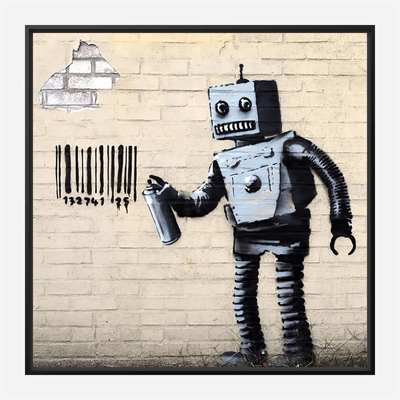 Tagging Robot by Banksy Art Print
