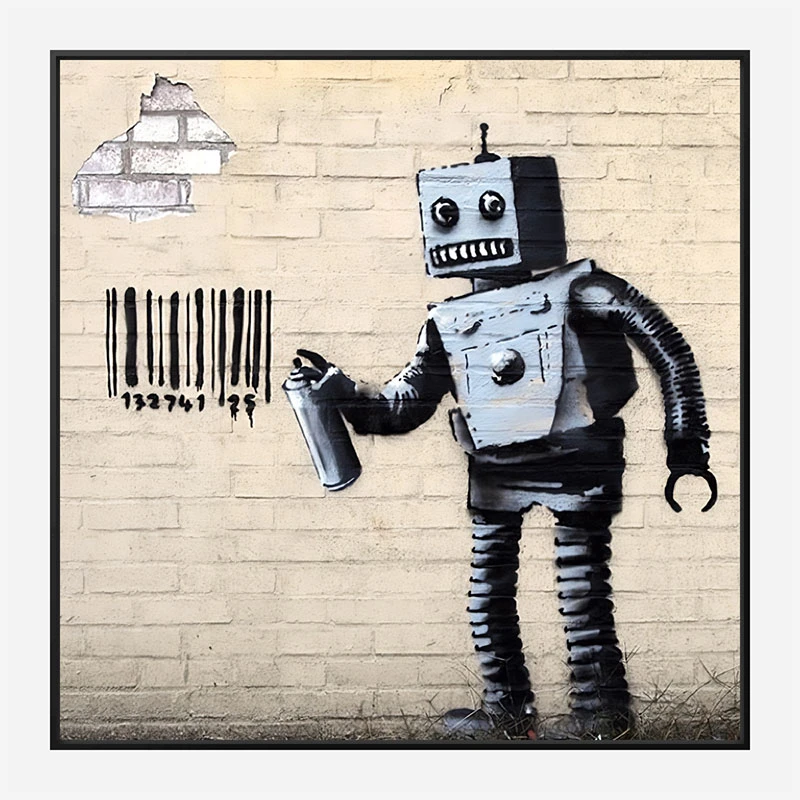 Tagging Robot by Banksy Art Print