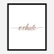 Exhale Rose Gold Typography Wall Art